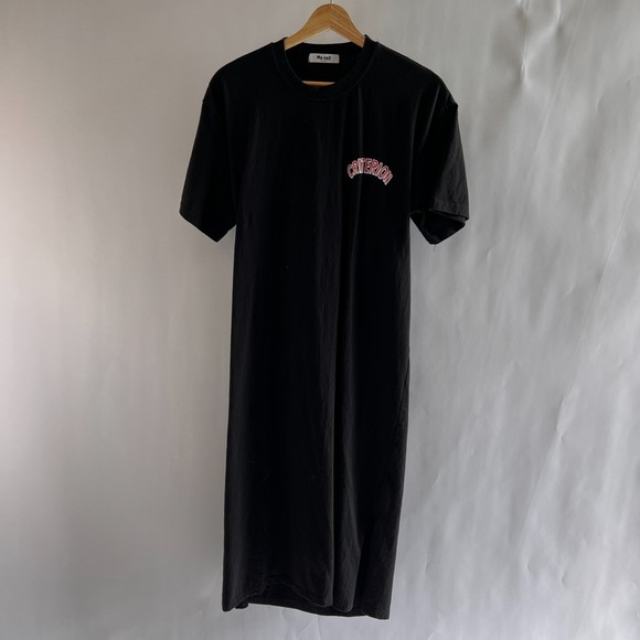 Vintage Korean Streetwear: Black Midi Dress - Picture 1 of 9